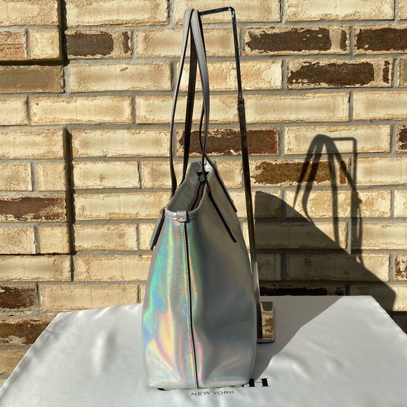 Coach Hologram Holographic Iridescent Leather Zip Tote - Picture 3 of 16